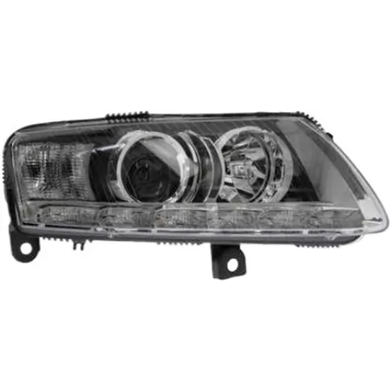 Far dreapta AUDI A6 C6 2004->2011 perioada 2008 2009 2010 2011 , fara motor reglaj, fara unitate de control Xenon, semnal transparent, cu daylight, cu bec D3S/H7