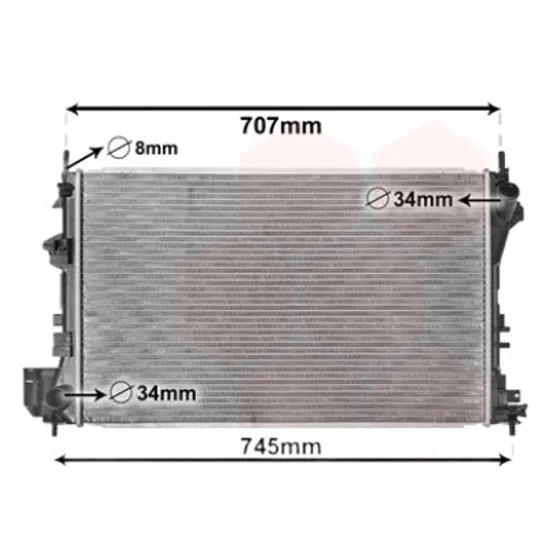 Radiator apa SAAB 9-3 2002->2015 pentru 2.2 TiD, perioada 2002 2003 2004 2005 2006 2007 2008 2009 2010 2011 2012 2013 2014 2015