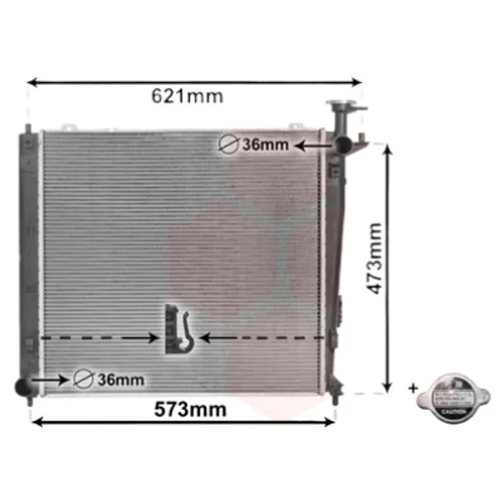 Radiator apa KIA SORENTO 2 2009->2015 pentru 2.2 CRDi 4WD, perioada 2009 2010 2011 2012 2013 2014 2015
