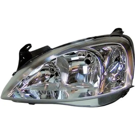 Far stanga OPEL COMBO 2001->2012 perioada 2001 2002 2003 2004 2005 2006 de la an de fabricatie 07/2004, fara motor reglaj, semnal transparent, cu reglaj electric, cu bec H7/H1