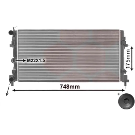 Radiator apa SKODA ROOMSTER 2006->2015 pentru 1.4 LPG, perioada 2010 2011 2012 2013 2014 2015