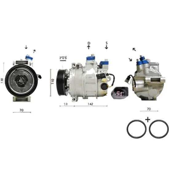 Compresor aer conditionat AUDI A6 C7 2010->2018 2.0 TFSI 162KW 220CP , pentru motor CAED perioada 2013 2014 2015 2016 2017 2018