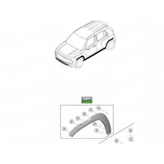 Bandou aripa fata HYUNDAI INSTER 2024-> Bandou overfender Aripa fata plastic (O) STANGA Perioada 2024 2025