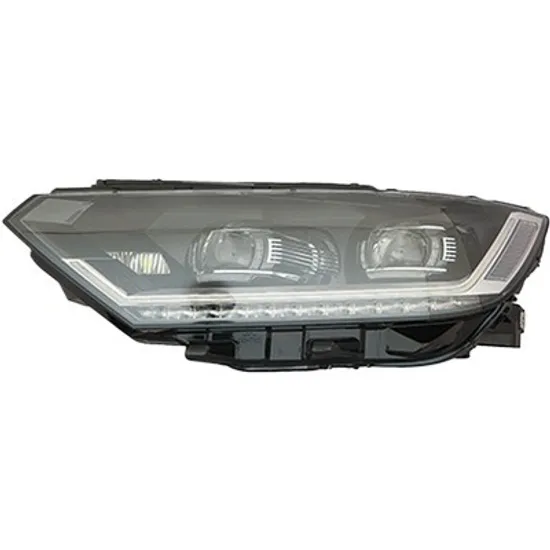 Far stanga VW PASSAT B8 2014-> perioada 2014 2015 2016 2017 2018 2019 pana la an de fabricatie 2020, fara motor reglaj, fara unitate de control, semnal transparent, pentru vehicule cu control adaptiv a fazei lungi, cu reglaj electric, cu bec LED