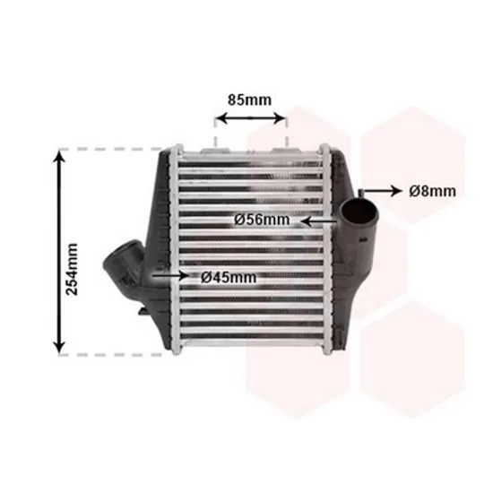 Intercooler SMART FORTWO cupe 451 2007->2014 Radiator intercooler 0.8 Cdi diesel 171x233x50 Perioada 2007 2008 2009 2010 2011 2012 2013 2014