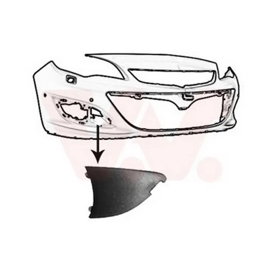 Ornament Grila OPEL ASTRA J 2009->2015 Bandou grila bara fata la proiector pentru sedan 2013-> dreapta Perioada 2013 2014 2015 2016