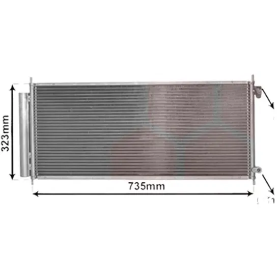 Radiator aer conditionat DACIA SANDERO 1 2008->2013 1.5 dCi 48KW 65CP , pentru motor K9K 790 perioada 2008 2009,2010,2011,2012 2013