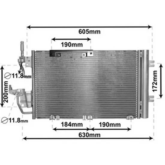 Radiator Aer Conditionat OPEL ZAFIRA B 2005->2015 Radiator aer conditionat 1 3 - 1 7 - 1 9 CDTi - 2 0 L PC 49,5x3 Perioada 2005 2006 2007 2008 2009 2010 2011