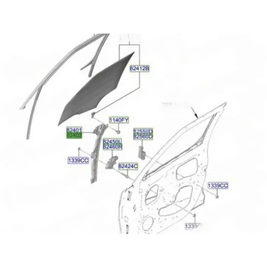 Macara Usa HYUNDAI INSTER 2024-> Macara usa fata electrica fara motor (O) DREAPTA Perioada 2024 2025