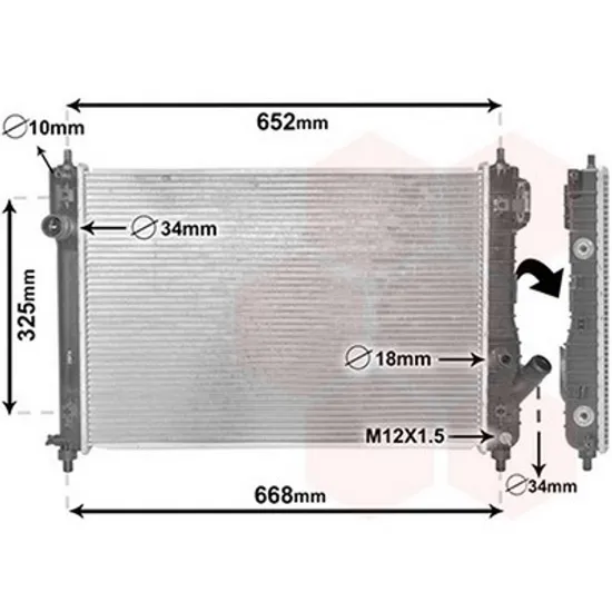 Radiator Motor CHEVROLET AVEO SEDAN T250 2005-> Radiator apa 1.4i16V (60x41x2.5) Perioada 2008 2009 2010 2011 2012