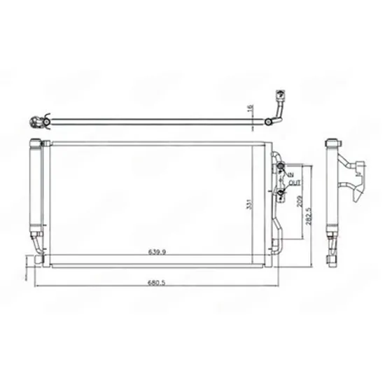 Radiator Aer Conditionat BMW 1 F20 2011->2019 Radiator condensator aer conditionat 3.0 (M135i) AUTO benzina (600x345x16) Perioada 2015 2016 2017 2018 2019