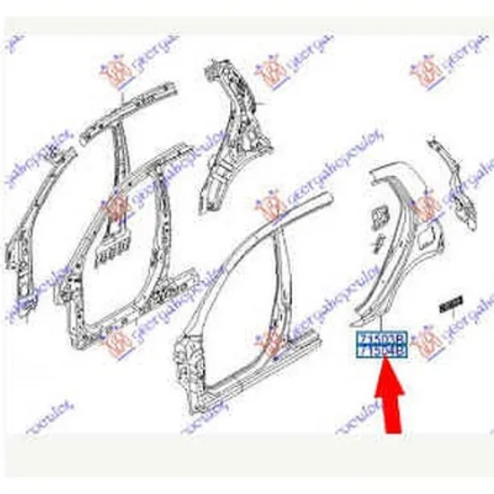 Aripa Spate HYUNDAI i10 2007->2013 Aripa spate stanga Perioada 2007 2008 2009 2010 2011 2012 2013