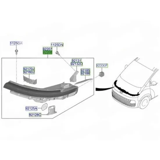 Lampa Fata HYUNDAI STARIA 2025-> Lampa Daylight LED (O) DREAPTA Perioada 2025