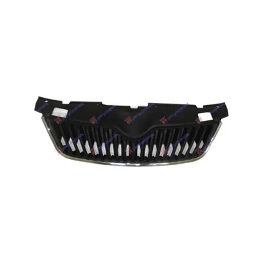 Grila radiator SKODA FABIA 2 2006->2014 Grila fata negru cu bandou inferior cromat 2010->2014 Perioada 2010 2011 2012 2013