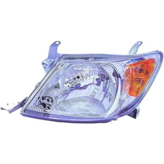 Far dreapta TOYOTA HILUX 7 2004->2015 perioada 2005 2006 2007 2008 2009 2010 2011 2012 2013 2014 2015 pana la an de fabricatie 2008, fara motor reglaj, semnal galben, cu reglaj electric, cu bec H4