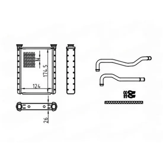 Radiator Incalzire TOYOTA YARIS CROSS 2020-> Calorifer benzina/hybrid (124x174) Perioada 2021 2022 2023 2024 2025