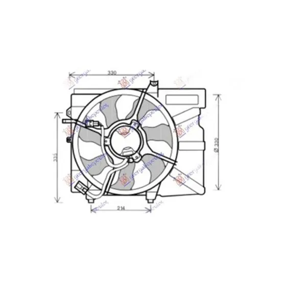 Ventilator Motor HYUNDAI GETZ 2001->2010 Electroventilator motor 1.1-1.3-1.6 cu/fara aer conditionat (23cm) Perioada 2002 2003 2004 2005 2006 2007 2008 2009 2010
