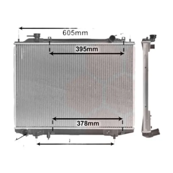 Radiator apa MAZDA B-SERIE 1998->2006 pentru 2.5 D 4WD, perioada 1999 2000 2001 2002 2003 2004 2005 2006