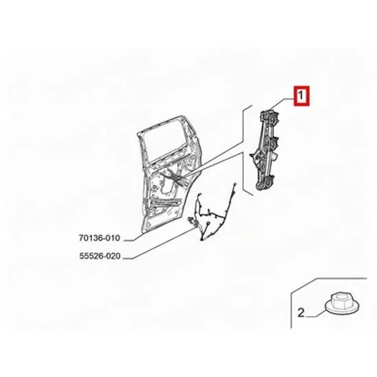 Macara Usa ALFA ROMEO JUNIOR 2024-> Macara usa spate electrica (O) DREAPTA Perioada 2024 2025