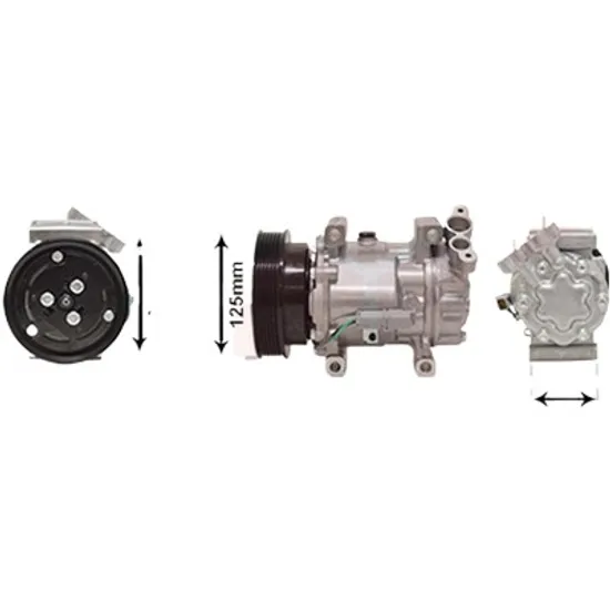Compresor aer conditionat RENAULT CLIO 3 Grandtour 2008->2012, CLIO 3 2005->2014, KANGOO 2008->2020 pentru 1.6 16V, perioada 2005 2006 2007 2008 2009 2010 2011 2012 2013