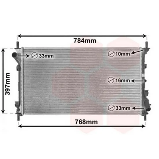 Radiator Motor FORD TRANSIT CONNECT 2002->2013 Radiator apa pentru 1,8 benzina - 1,8TDCI fara aer conditionat (70x38,5x24) Perioada 2002 2003 2004 2005 2006 2007 2008 2009 2010 2011 2012