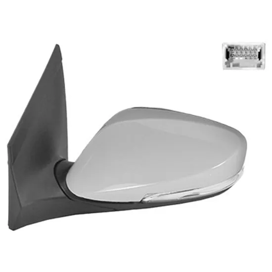 Oglinda exterioara stanga HYUNDAI ELANTRA 2011->2016, i30 2012->2017 perioada 2011 2012 2013 2014 2015 , cu semnal, numar pini 12, cu incalzire, rabatare electrica, pentru vopsit