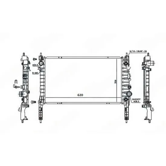 Radiator Motor OPEL MOKKA / MOKKA X 2012->2020 Radiator apa motor 1.4 TURBO automatic benzina (620x360x26) Perioada 2016 2017 2018 2019 2020 2021 2022