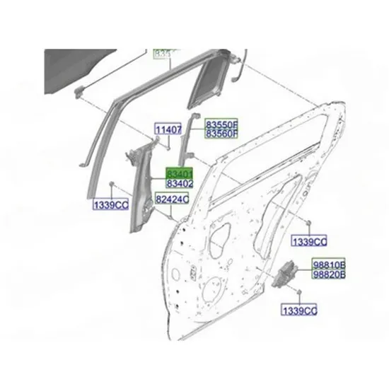 Macara Usa KIA EV3 2024-> Macara usa spate electrica fara motor (O) STANGA Perioada 2024 2025