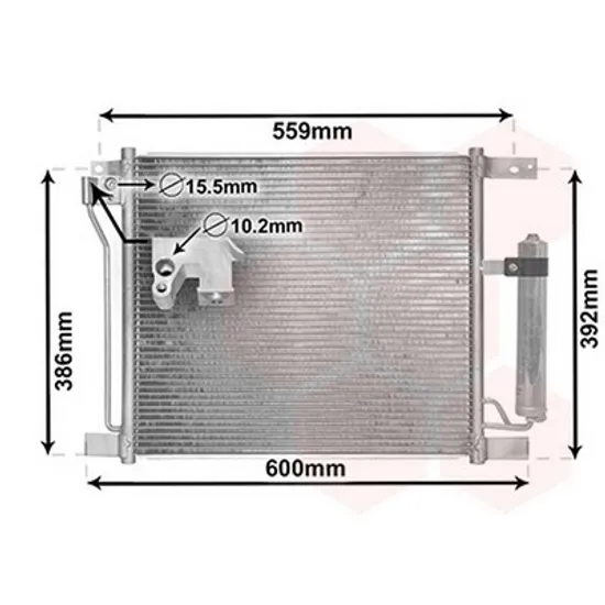 Radiator Aer Conditionat NISSAN JUKE F16 2019-> Radiator aer conditionat 1 6DIC TURBO benzina 48,7x40,6x Perioada 2015 2016 2017 2018 2019 2020 2021