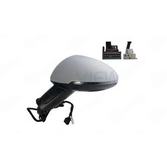 Oglinda PORSCHE MACAN 2014-> Oglinda exterioara (complet) electrica cu incalzire pentru vopsit cu rabatare electrica (cu semnal lampa podea si senzor banda) si Heliomata STANGA Perioada 2014 2015 2016 2017 2018 2019