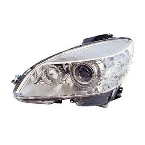 Far stanga MERCEDES C-CLASS W204 2007->2014 perioada 2007 2008 2009 cu motor reglaj, cu unitate control xenon, semnal transparent, pentru vehicule cu lumini xenon, cu reglaj distanta iluminare automat, adaptiv, cu bec D1S/H7
