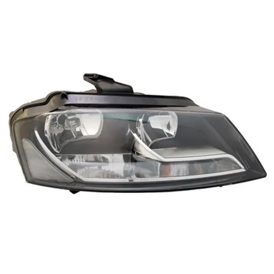 Far dreapta AUDI A3 8P1 2003->2012, A3 Sportback 8PA 2004->2013 perioada 2011 2012 2013 cu motor reglaj, semnal transparent, cu reglaj electric, cu bec H7/H7