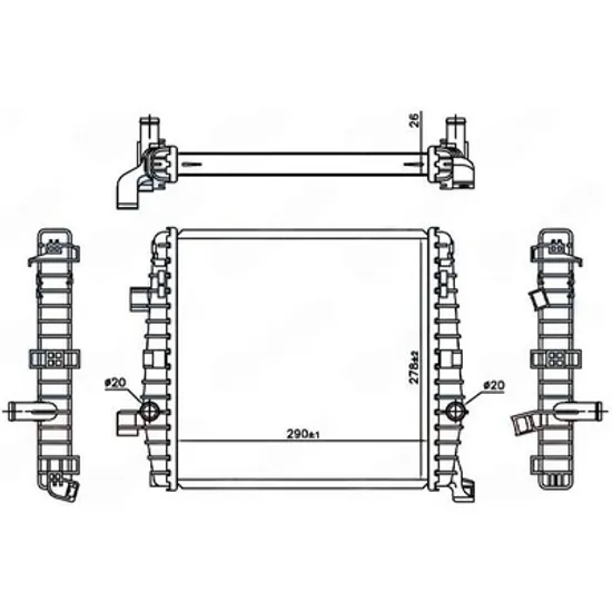 Radiator Motor VW TOUAREG 2010->2018 Radiator suplimentar 3.0 TSI HYBRID automatic (290x278x26) DREAPTA Perioada 2010 2011 2012 2013 2014