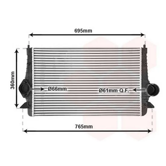 Intercooler FORD GALAXY 1995->2006 Radiator intercooler 1,9 - 2,0 TDi (632x415x26) 2002-> Perioada 2000 2001 2002 2003 2004 2005 2006