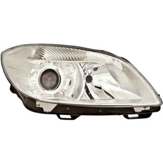 Far dreapta SKODA FABIA 2 2006->2014 perioada 2011 2012 2013 2014 cu motor reglaj, cromat, semnal transparent, cu reglaj electric, cu bec H7/H7