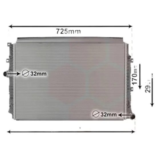 Radiator apa VW TIGUAN 5N 2007->2018 2.0 TDI 4motion 135KW 184CP , pentru motor CUWA perioada 2015 2016,2017 2018