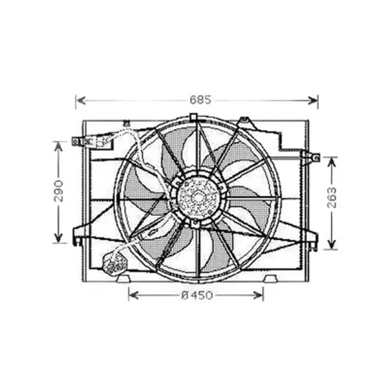 Ventilator Motor HYUNDAI TUCSON 2004->2012 Electroventilator complet (2,0L benzina/diesel), 2004->2014 Perioada 2004 2005 2006 2007 2008 2009 2010 2011 2012 2013 2014