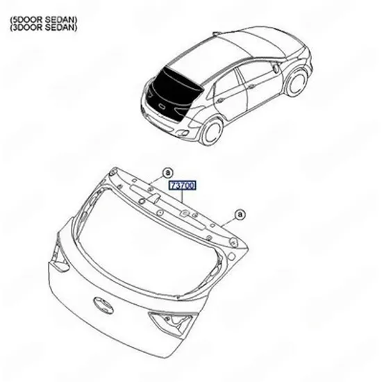 Capota Spate HYUNDAI i30 2012->2017 Capota spate pentru 3/5 usi (O) Perioada 2014 2015 2016 2017
