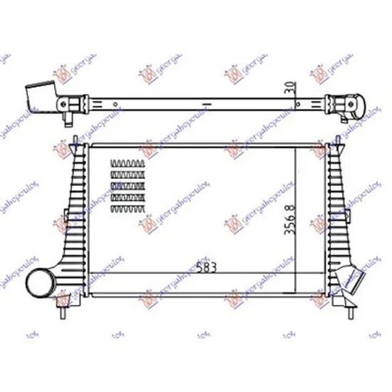 Intercooler SAAB 9-5 1997->2009 Radiator intercooler benzina-diesel (580x365x30) Perioada 1997 1998 1999 2000 2001 2002 2003 2004 2005 2006 2007 2008 2009 2010