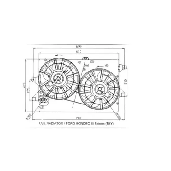 Ventilator Motor FORD MONDEO 3 2000->2007 Electroventilator complet (DUBLU) (cu aer conditionat) benzina/diesel, Perioada 2000 2001 2002 2003 2004 2005 2006 2007