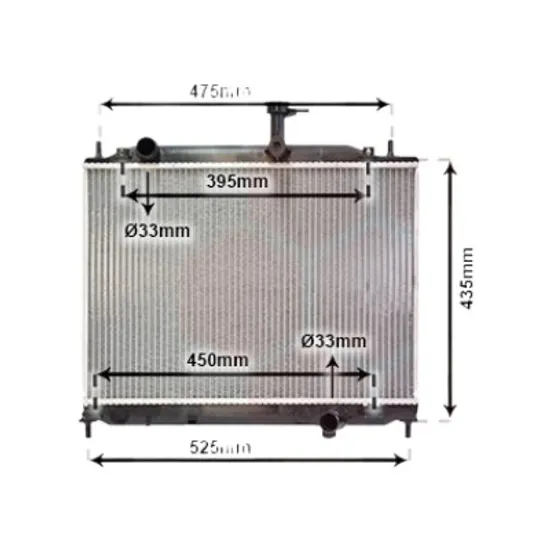 Radiator apa HYUNDAI ACCENT 2 LC 1999->2005 pentru 1.5 CRDi, perioada 2002 2003 2004 2005