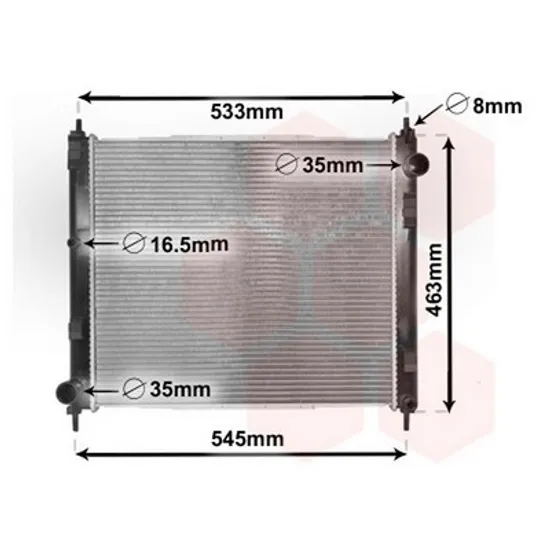 Radiator Motor NISSAN JUKE F15 2010->2018 Radiator apa 1.5 DCi (47.8x44.4x27) (KOYO) Perioada 2010 2011 2012 2013 2014 2015