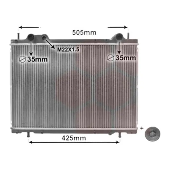 Radiator apa FIAT MULTIPLA 1999-> pentru 1.6 100 16V, perioada 1999 2000 2001 2002 2003 2004 2005 2006 2007 2008 2009 2010