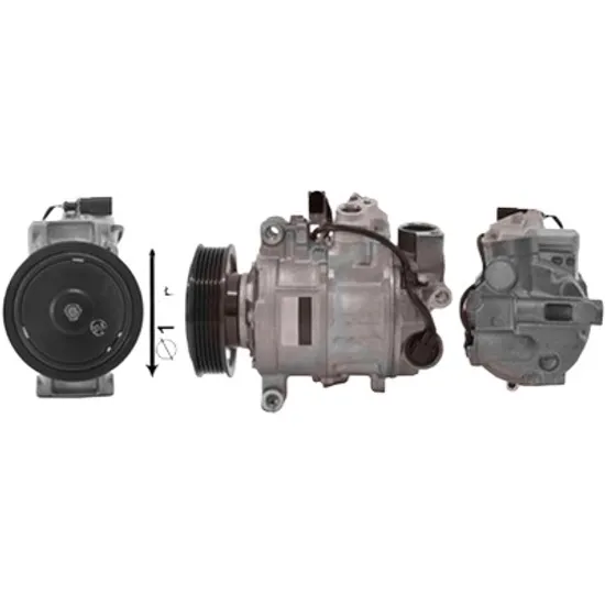 Compresor aer conditionat AUDI A5 8T3 2007->2017, A5 Cabriolet 8F7 2009->2017, A5 Sportback 8TA 2009->2020 pentru 2.0 TDI, perioada 2008 2009 2010 2011 2012 2013 2014 2015 2016 2017