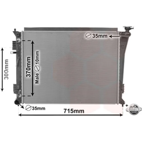 Radiator apa HYUNDAI i40 2012-> 2.0 CVVT 130KW 177CP , pentru motor G4NA perioada 2012 2013,2014,2015,2016 2017