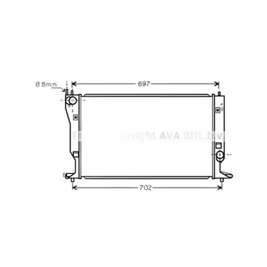 Radiator Motor TOYOTA AVENSIS T25 2003->2008 Radiator apa pentru 2,0 - 2,2 D4D 2006 ->2008 62,341,3 1TUB Perioada 2006 2007 2008 2009
