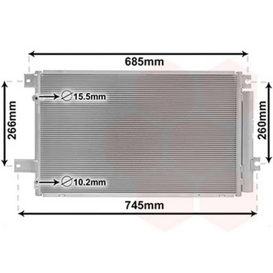 Radiator Aer Conditionat TOYOTA AVENSIS T25 2003->2008 Radiator aer conditionat 2 0 - 2 2cc diesel 2006-> 62x37 Perioada 2006 2007 2008 2009