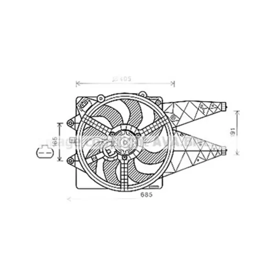 Ventilator Motor FIAT GRANDE PUNTO 199 2005-> Electroventilator complet 1.3DM-JET/1.4L ABARTH, 2005->2012 Perioada 2005 2006 2007 2008 2009 2010 2011 2012