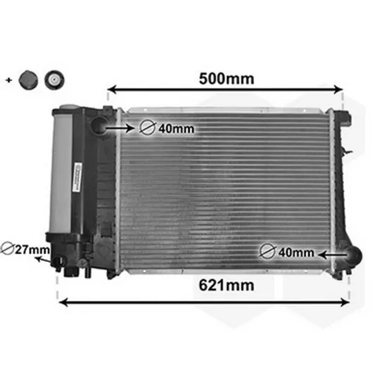 Radiator Motor BMW 3 E36 1990->1998 Radiator apa pentru 1,6 - 1,8i/is (44x33) Perioada 1990 1991 1992 1993 1994 1995 1996 1997 1998