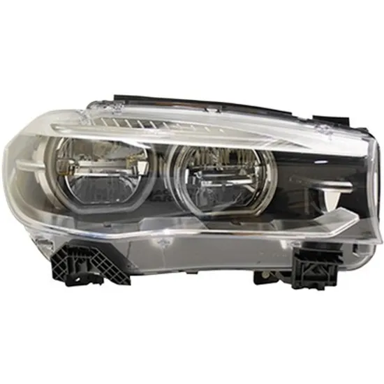 Far dreapta BMW X6 F16 2014->2019 perioada 2014 2015 2016 2017 2018 2019 de la an de fabricatie 08/2015, fara motor reglaj, fara unitate control pentru reglaj nivel automat, cu LED, semnal transparent, pentru vehicule cu control adaptiv a fazei lungi, adaptiv, cu semnalizator LED,